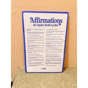 Taylor‎ Swift Lyrics Affirmations Metal Sign Wall Art Decor